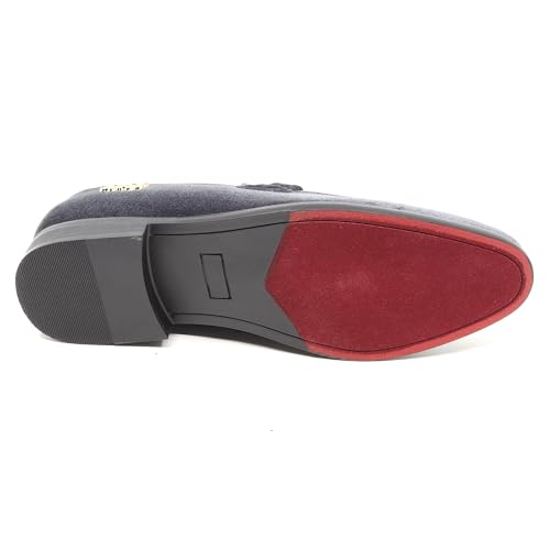 Image of Men's Velvet Designer Classic Dress Tuxedo Smoking Slipper Loafers Slip On Shoes SM-56