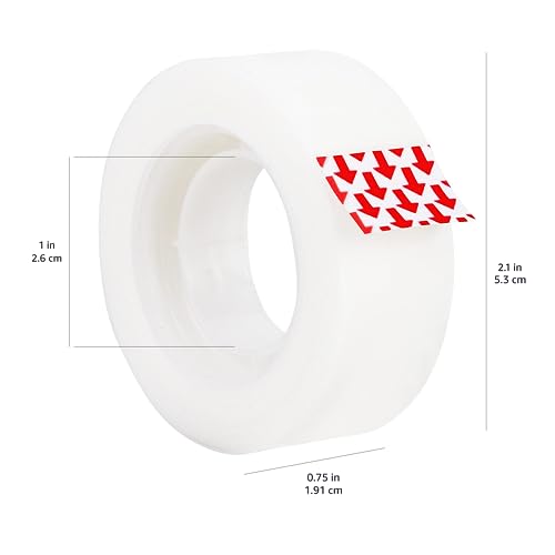 Image of Amazon Basics Matte Finish Tape, 6 Pack, 3 /4 inch Width x 1000 inch (27.8 yds) Length, Translucent