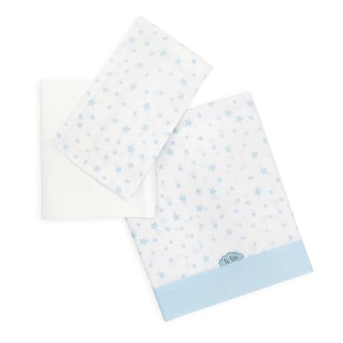 Ti TIN | Conjunto de Sábanas para Minicuna de 50x80 | Pack de 3 Piezas (Encimera + Bajera Ajustable con Elásticos + Funda Almohada) | Ropa para Cuna | Popelín 100% Algodón