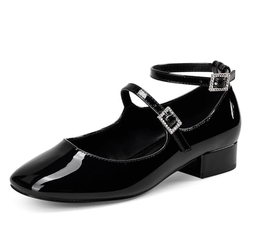 Zapatos Mary Jane planos GENSHUO de punta cuadrada para un look diario cómodo y elegante