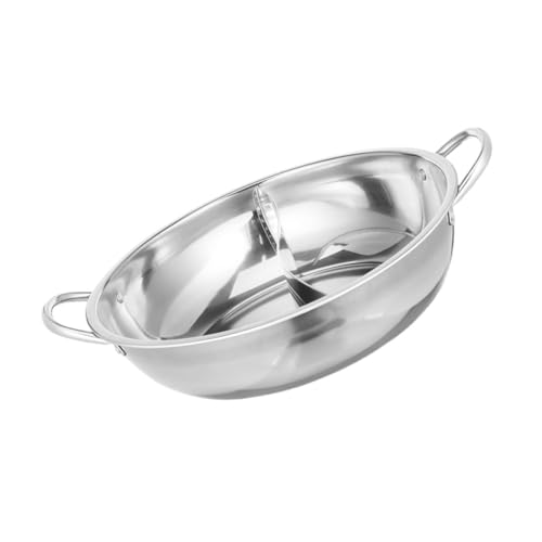 JECOMPRIS Olla Caliente Inoxidable con Divisor para Cocina de Inducción para Sopa de Sabores Dual para Uso Doméstico y Comercial