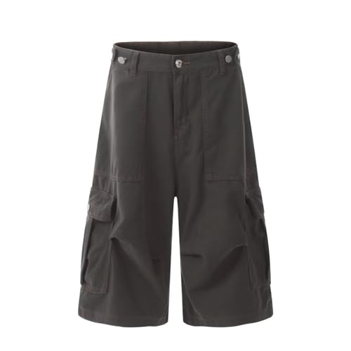 AQMR Y2k Baggy jort for Women high Waist Wide Leg Oversized Cargo Short with Big Pockets Unisex Causal Trendy Capris Pant4