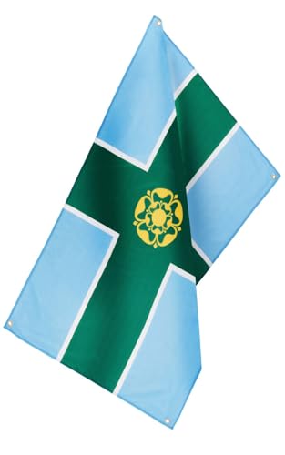 Runesol Derbyshire Flag, 91x152cm, 3ft x 5ft, 4 Grommets, Eyelet In Every Corner, Derbyshire Day, British Regional Flag - Image 3