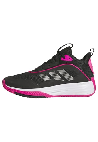 adidas Men's Own The Game 3.0 Mid Top Basketball Sneaker, Black/Iron Metallic/Shock Pink, 9.5
