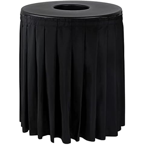 Schwarzer Mülltonnenaufsatz mit solidem Faltenrock Cover