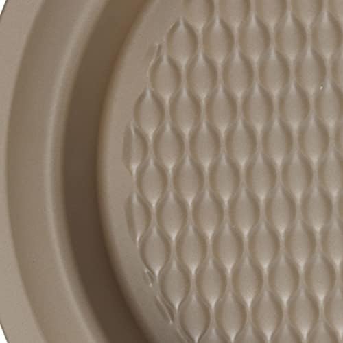 Salter BW11117EU7 Round Cake Tin, Non-Stick Carbon Steel Baking Pan, Oven Tray For Sponge Cakes, Cheesecakes, Brownies, PFOA-Free, Large Tin With Textured Base, Olympus Collection, Gold, 30cm