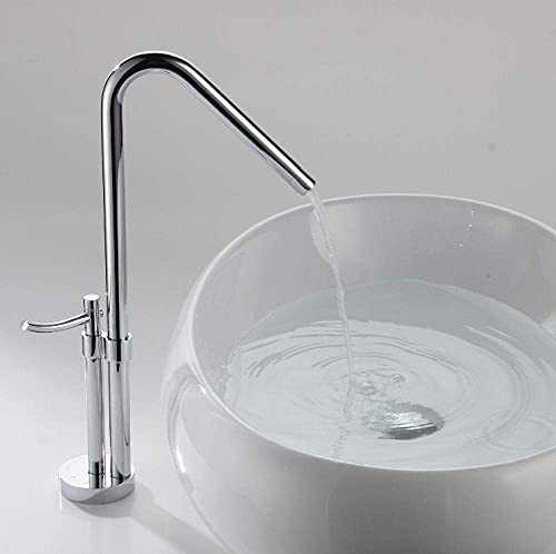 Grifo de lavabo alto con caño giratorio universal para baño moderno 3
