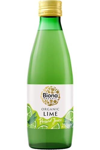 Biona Organic Lime Juice 200 ml - Great Taste Award 2024 Winner - 100% Natural Organic Ingredients - Free from Added Sugar - Not from Concentrate - For Salads, Stir Fries & Mexican Dishes