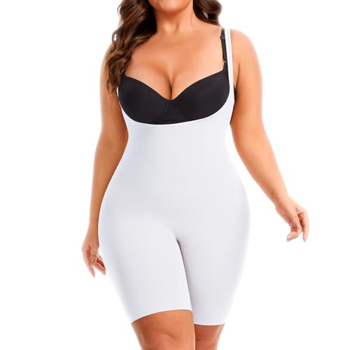 Image of NaTen Plus Size Open Bust Shapewear Tummy Control Bodysuits for Women Seamless High Waisted Body Shaper Under Dress