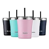 Mazoho 10oz Tumbler With Lid and Straw,Double Wall Stainless steel Vacuum Insulated Tumbler Cup With...