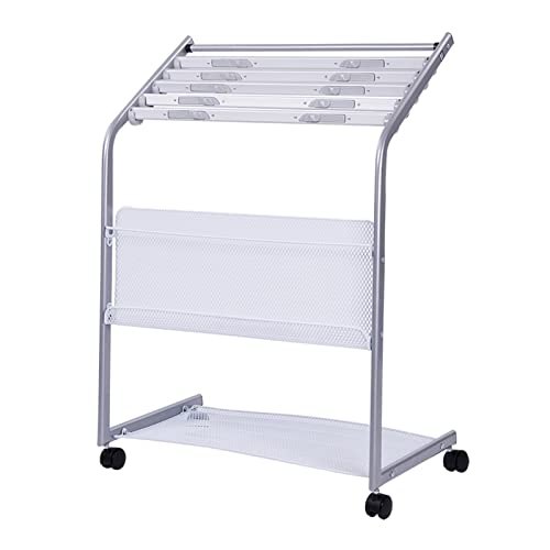 GRFIT Zeitungsständer, Zeitschriftenständer 6 Tier Aluminiumlegierung Clip Streifen Zeitungsständer Magazin Display Rack Bürogestell 0.87 Meter hoch Zeitschriftenregal