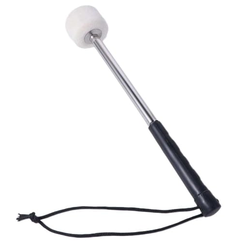 Baquetas para bombo, 1 pieza, mango ergonómico, profesional, blanco clásico, para banda marcial, con cuerda colgante, para batería de metal miniatura 4