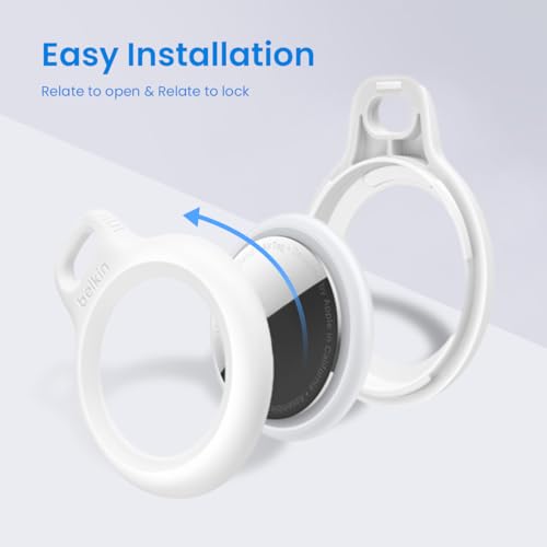 Image of ZORBES 2Pcs Silicone AirTag Holder with Nylon Strap Waterproof Silicone AirTag Holder for Keychain,Pets,Items Bag Backpack Luggage No Black+White