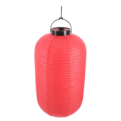 SEWOART Farolillo Japonés Plegable de Papel Rojo 19,5x32 Cm Luz LED Cálida para Decoración Festiva, Linterna Colgante Reutilizable Adecuado para Bodas, Año y Eventos al Aire Libre
