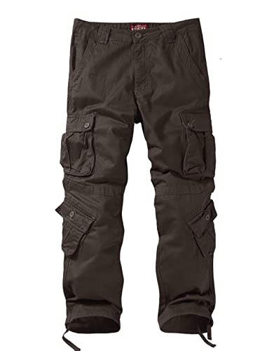 Image of Match Men's Wild Retro Multi-Pockets Utility Casual Cotton Cargo Trousers #3357