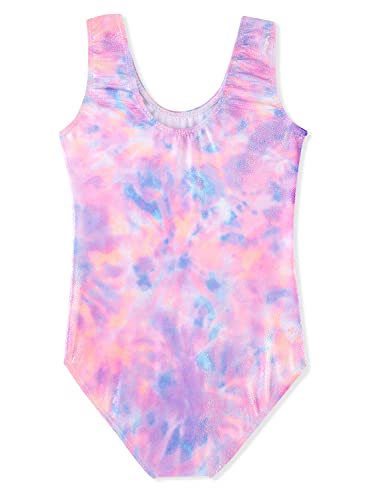 HOZIY Gymnastics Leotards for Girls Toddlers Kids Sleeveless Tumbling Outfits for Dance Print