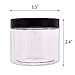 zmybcpack 12 Pack 8 OZ Clear Plastic Jars With Black Lids, A Spatula, A Pen & Labels - BPA Free PET Container for Cosmetics, Cream, Bathroom, Kitchen & Travel Plastic Slime Storage Jars