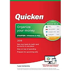 Quicken Starter 2019, 1-Year Subscription, for PC and Apple Mac, Download Version