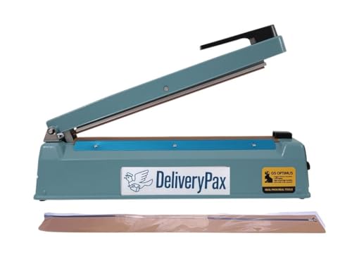 Image of 12 inch (300mm) Impulse Sealing Machine - Heavy Metal Frame, Round + Straight Heating Elements, 10X Longer Life| Heavy-Duty Packaging Sealing Machine for Commercial Use