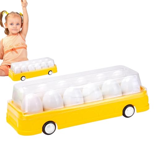 Trieur de formes de bus carottes œufs : jouet d'apprentissage sensoriel pour bébés