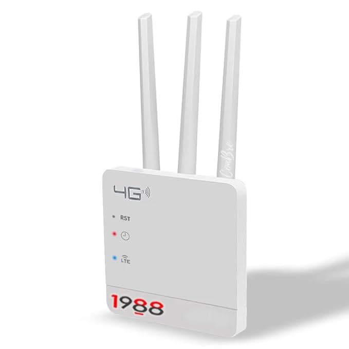 Image of 1988 5G SIM Card WiFi Router 4G LTE WiFi 6 CPE Router Supports up to 32 Users 150Mbps Speed 80-100m Range Triple Antenna Plug & Play Model:1 (2 Years Warranty)