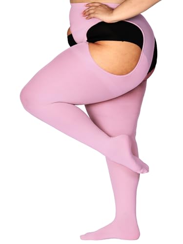 Image of HONENNA Plus Size Suspender Tights for Women, Semi Opaque Sexy Garter Belt Nylons Mock Thigh High stockings