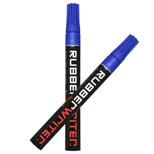 ColorLugs RubberWriter Paint Pen for Car Tires | Oil-Based Marker for Tire Lettering | Waterproof Ink | Fast Drying | Medium Size Tip | Apply at Home | Color: Blue | Pack of 2 Pens