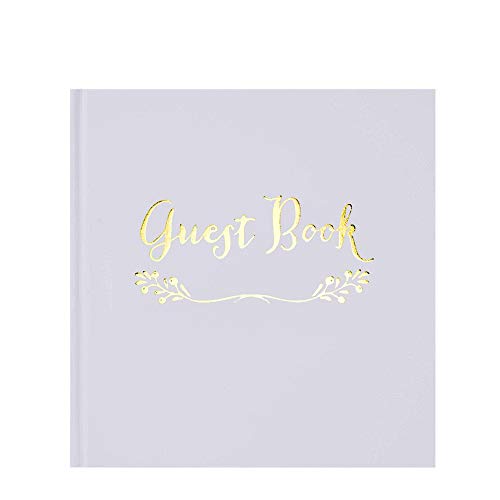 VEESUN Guest Book Matrimonio, GuestBook Bianco 50 Fogli 150GSM, Libro degli Ospiti per Matrimonio 20.5x20.5cm, Registro degli Invitati Adatto per Anniversario Feste Battesimo Compleanno Nozze
