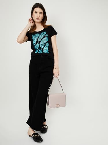 Image of Max Women's Cotton Regular Fit Graphic Printed T-Shirt - Pack of 2