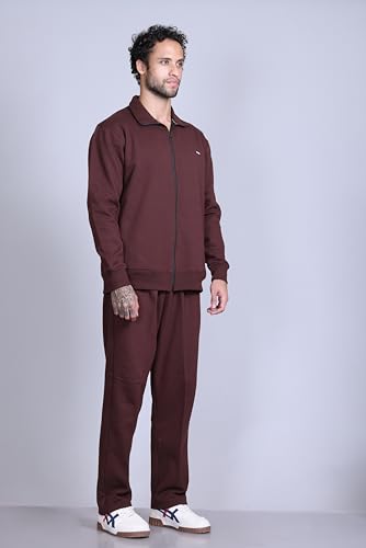 Image of SANE ORIGINALS Winter Fleece Tracksuit with Zip for Men || Full Zipper Sweatshirt and Pajama Set for Men