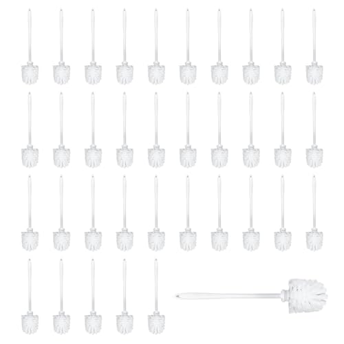 Image of 35pcs Toilet Brush Pack Long Handled Heavy Duty Commercial Toilet Brush Without Holder Disposable Toilet Brush Set