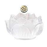CLISPEED Lotus Räucherstäbchenhalter aus Glas mit Flachem Boden Retro Tisch Räucherstäbchenbrenner für Aromatherapie Yoga und Meditation Dekoratives Räucherstäbchen Accessoire