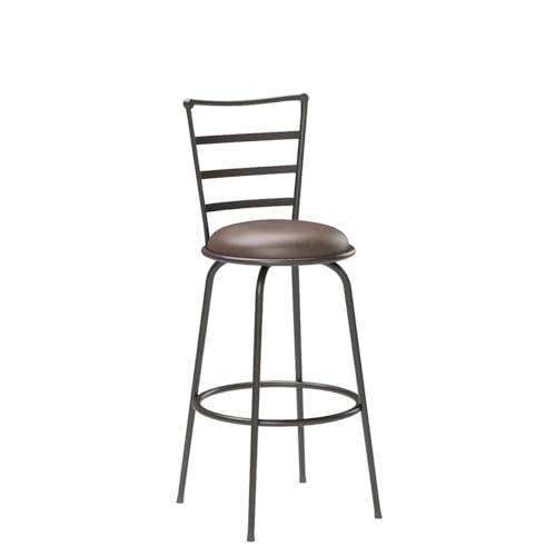 Mainstays Adjustable-Height Swivel Barstool, Hammered Bronze Finish, Set of 3 - Brown