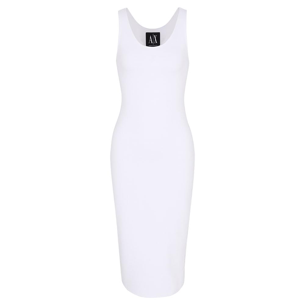 Armani Exchange Women's Icon Project, Tank Dress, Small Logo Embroidery, Dress, Black, M
