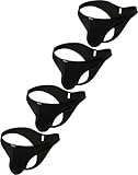 iKingsky Men's Sexy Brazilian Underwear Soft Pouch Bikini Under Panties Half Back Coverage Mens Underwear (Medium, Black-4 Pack)