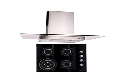 Hornos Y Parrillas, Kitchen ODIPO Combo Parrilla Cristal Clio 60cm Y Campana Pared Cristal Recto Telux Cont Elec