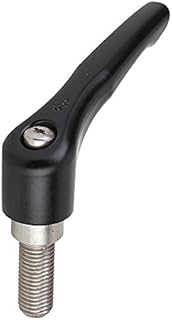 Kipp 06461-2081X25 Zinc Adjustable Handle with M8 External Thread, Modern Design Style, Stainless Steel Components, Metric, Black Satin Powder-Coated Finish, 25 mm Screw Length, Size 2