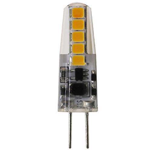 Bombilla LED G4, 3 W, blanco cálido, 2700 K, repuesto para bombillas halógenas G4 de 30 W, 12 V CA/CC, ángulo de haz de 360°, sin parpadeo, bombilla LED G4, no regulable