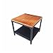 Retro stolik kawowy, stoliki z akcentem bistro Stoliki narożne do przechowywania Stabilny kwadratowy niski stolik z metalową półką - brązowy blat i czarna rama (rozmiar: 50 * 50 * 45 cm, kol
