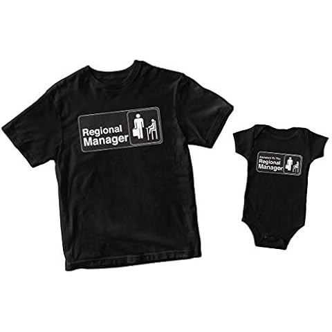 HAASE UNLIMITED Regional Manager/Assistant 2-Pack Bodysuit & Men's T-Shirt (Black/Black, X-Large/6 Months) Cover