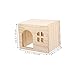 POPETPOP Guinea Pig Hideout House Multi Chamber Wooden Hut for Small Animals Hamster House with Unique Design Safe and Easy to Chinchilla Hideout for Pet Cages
