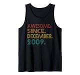 awesome since december 2009 vintage birthday 2009 men women canotta