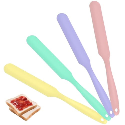 4Pcs Jar Spatula Silicone Long Scraper, Food-grade Cream Spatulas, Heat-Resistant