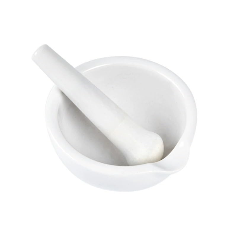 Lab Porcelain Mortar and Pestle Set - 60mm, 80mm, 100mm, 130mm, 160mm for Mixing and Grinding(80mm)