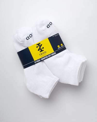 IZOD Men's Athletic Socks - Performance Cushion Quarter Socks (10 or 12 Pack)2