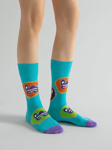 5 Pack Mid-calf Socks Unisex Cool Crew Socks for Men US 7-114