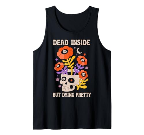 Dead Inside But Dying Pretty Halloween Boho Canotta