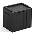 Greesum 31 Gallon Resin Deck Box All Weather Outdoor Storage Boxes for Patio Furniture Set,Outdoor Toys,Garden Tools,Black