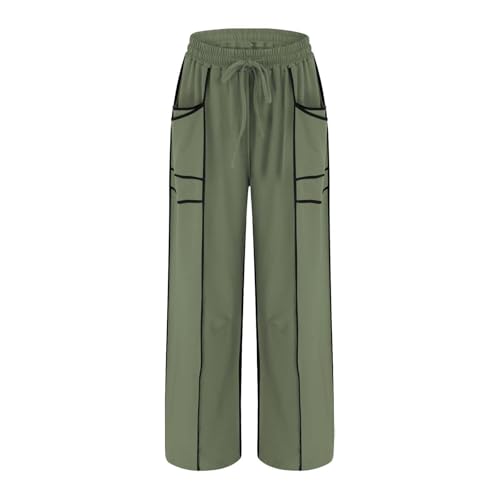 Womens Baggy Wide Leg Pants Casual Summer Lounge Palazzo Pants Drawstring Waist Barrel Sweatpants with Pockets3