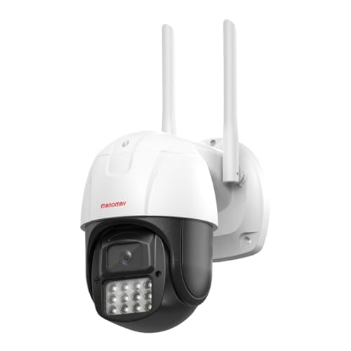 MANOMAY Wi-FI Pan Tilt CCTV Camera, Outdoor Indoor Security Camera, Water Proof, 2 Way Talk, Motion Detect, Supports SD Card Up to 256 GB, Color Night Vision (WiFi Protect Pro Pan Tilt)